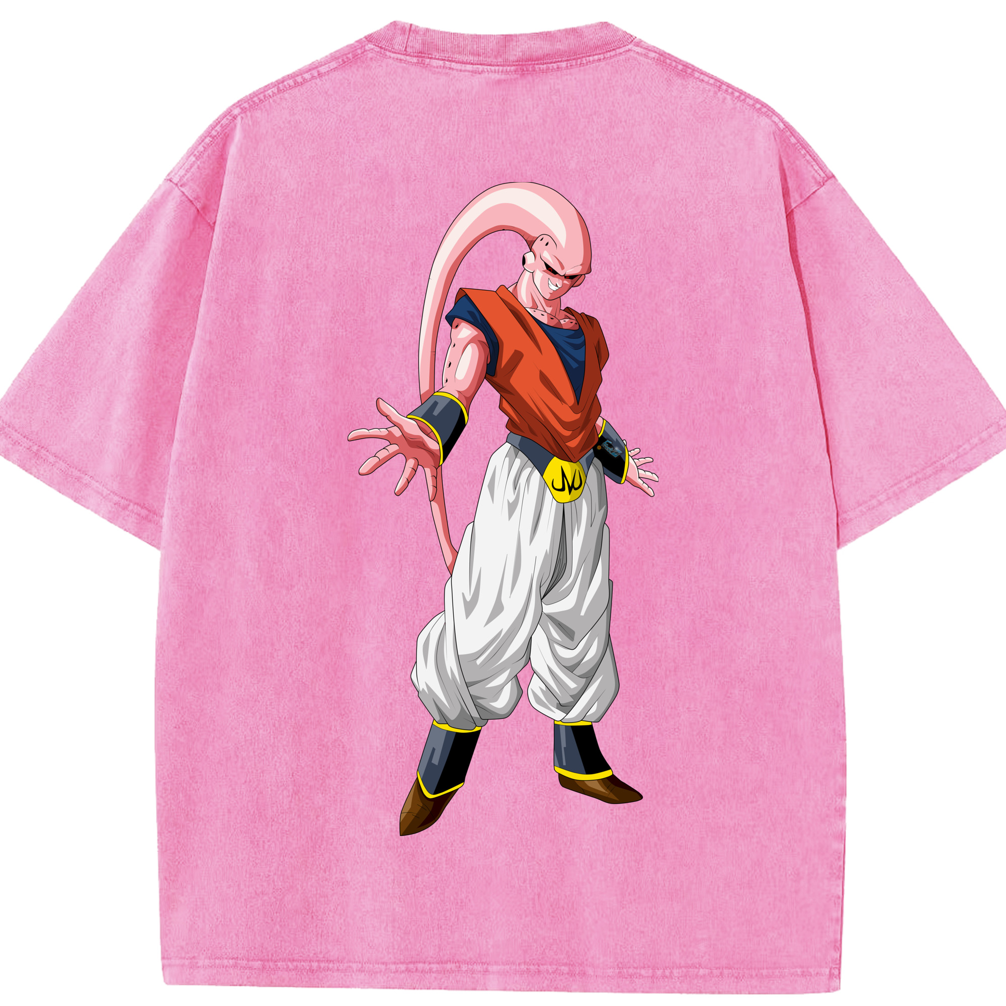 （画像用） ドラゴンボール 魔人ブウ DRAGON BALL Majin Buu 綿100% ヴィンテージ風 半袖Tシャツ（背面プリント）